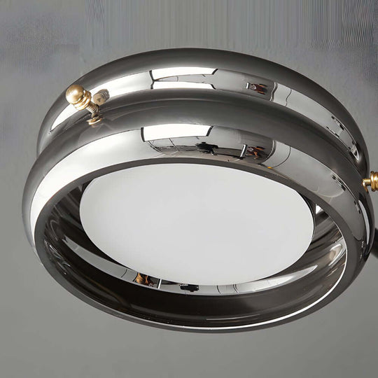 Artistic Multi-Head Black Copper Semi-Flush LED Ceiling Light