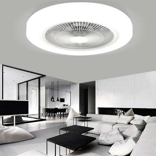 Rounded Linear Flush Mount Bladeless Ceiling Fan with LED Light