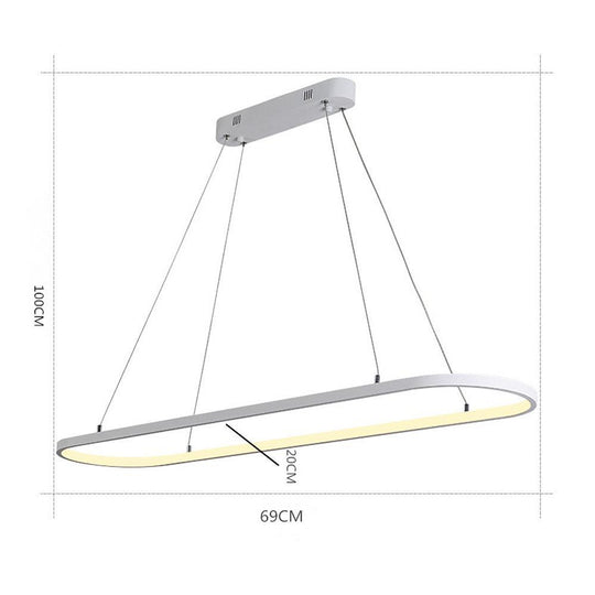 Rounded Rectangle LED Pendant Light for Kitchen