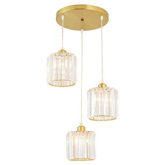 3 Metal Crystal Island Lantern LED Chandelier