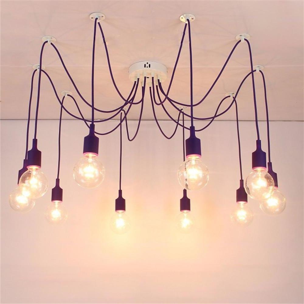 Cluster Spider Pendant Lighting 10 Heads DIY Adjustable Ceiling Light