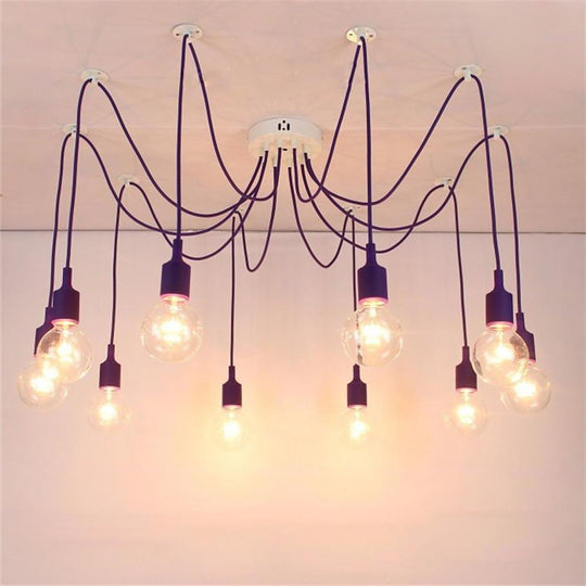 Cluster Spider Pendant Lighting 10 Heads DIY Adjustable Ceiling Light
