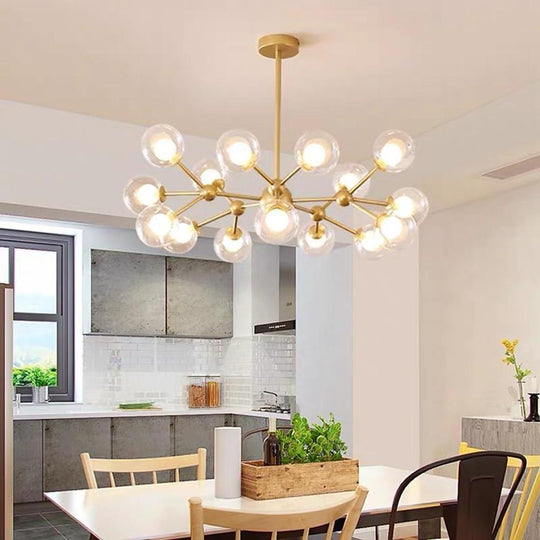 Modern Cluster Sputnik 15-Light Glass LED Chandelier