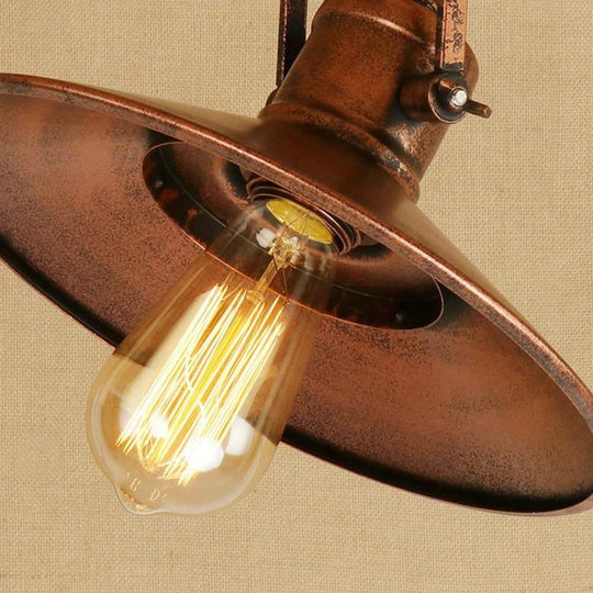 Round Metal Coastal Pendant Light with Large Dynamic LED Bulb