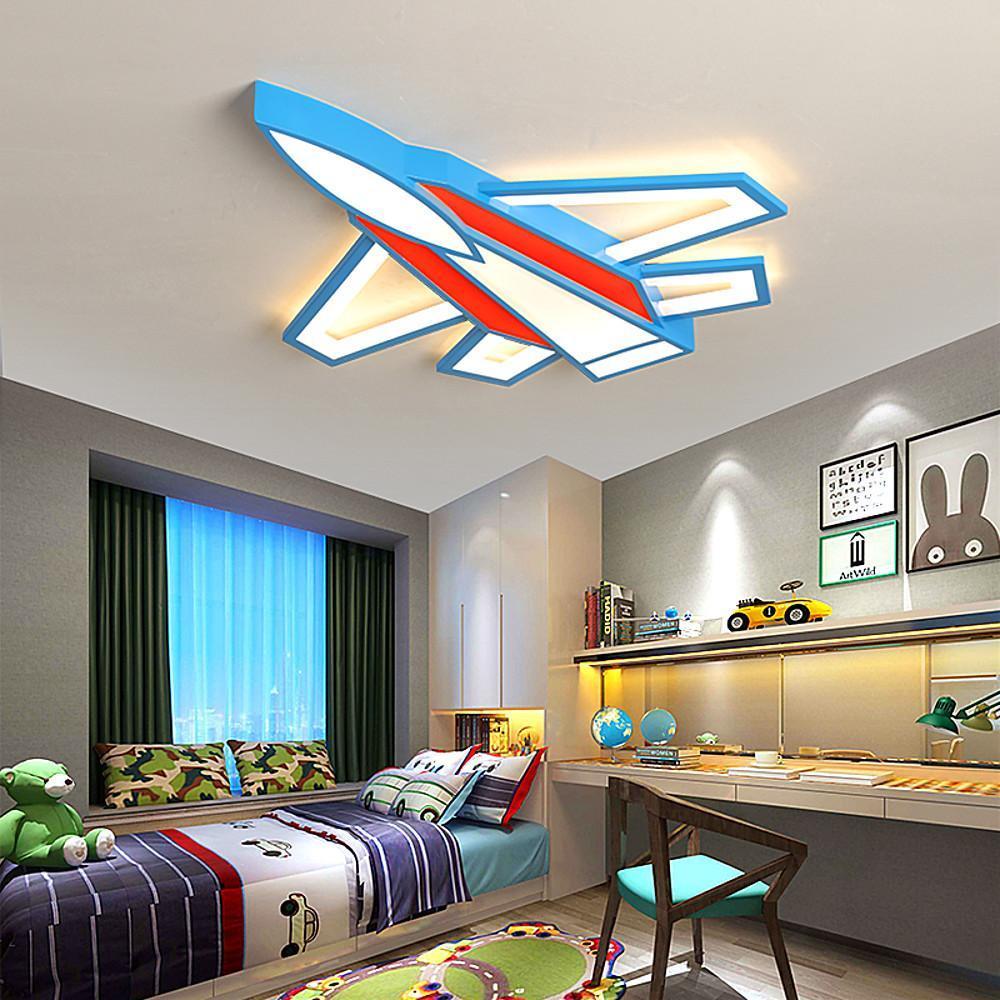 Cartoon Airplane LED Modern Ceiling Light – Flush Mount Fixture for Kids’ Rooms