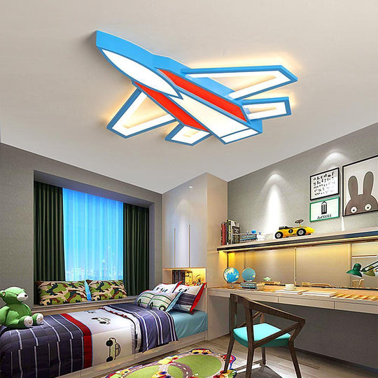 Cartoon Airplane LED Modern Ceiling Light – Flush Mount Fixture for Kids’ Rooms