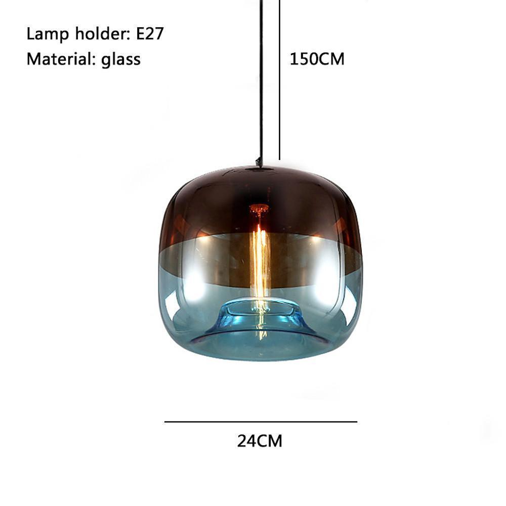 Multi Colored Glass Pendant Light Artistic Globe Dining Room Lighting