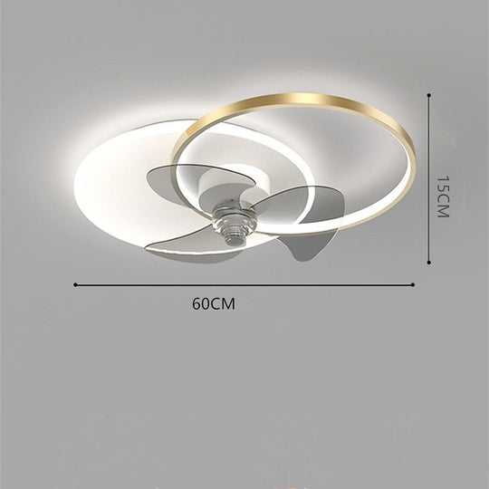 24'' LED Circle Flush Mount Ceiling Fan with Remote Control