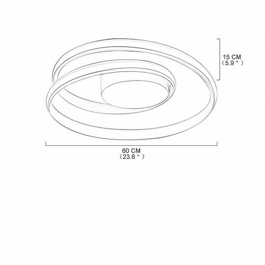 Spiraling Halo Circular LED Modern Flush Mount Ceiling Light