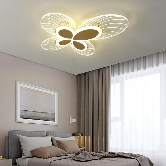 Butterflies Shaped Dimmable LED Nordic Flush Mount Ceiling Light