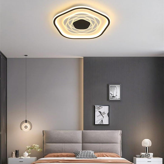Hexagonal Acrylic LED Ceiling Light – Modern Artistic Flush Mount