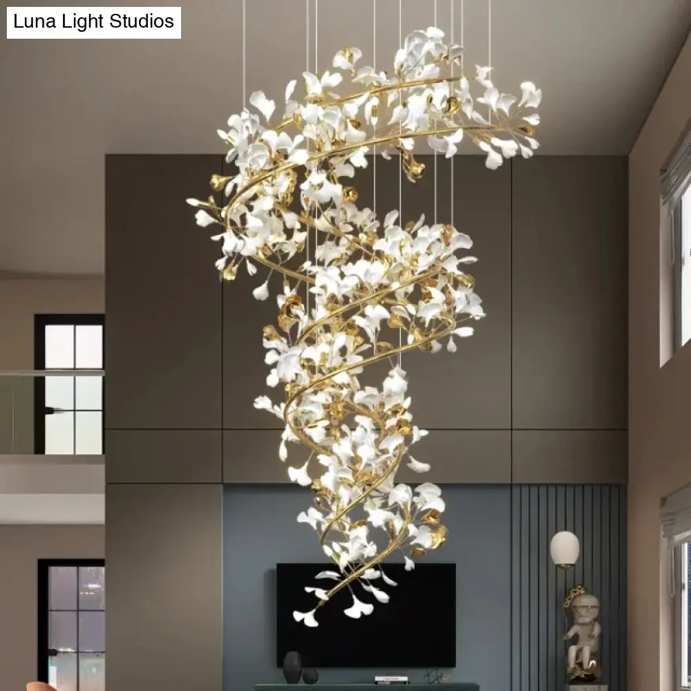 Luxury Ginkgo Leaf Chandelier – Artistic Statement Lighting