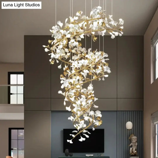 Luxury Ginkgo Leaf Chandelier – Artistic Statement Lighting