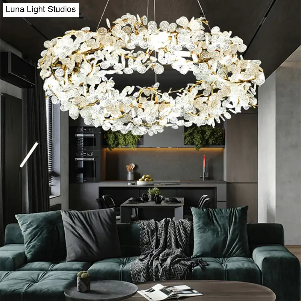 Nordic Crystal LED Chandelier – Luxury Modern Ceiling Light