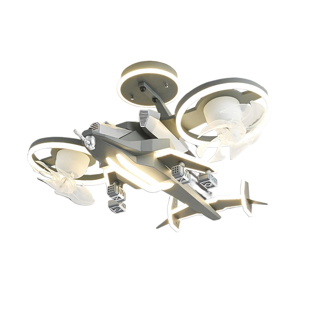 Fighter Jet Kids Ceiling Fan with Light – Full Spectrum LED & Remote Control