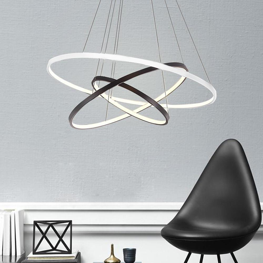 Adjustable Circles LED Dimmable Chandelier with Remote