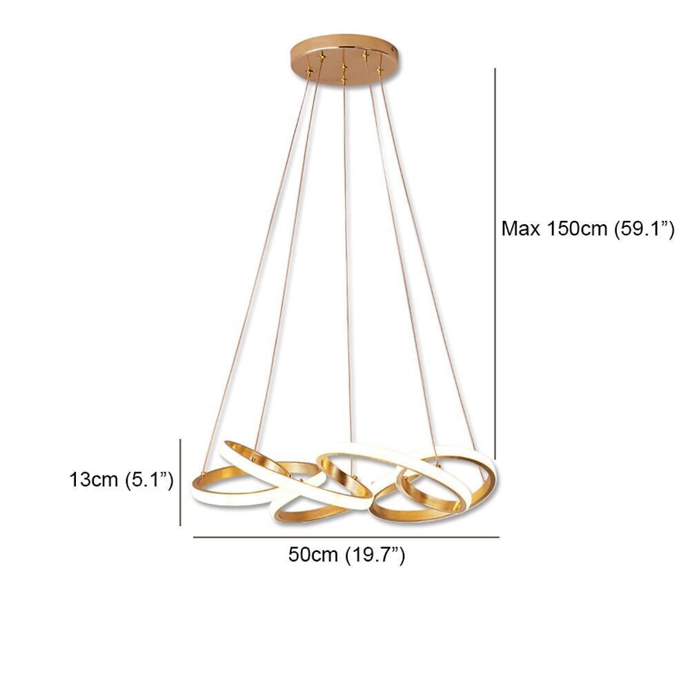 Interwoven Wave Design Chandelier Light – Mid Century LED Chandelier