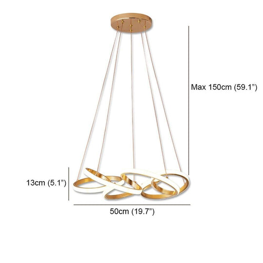 Interwoven Wave Design Chandelier Light – Mid Century LED Chandelier