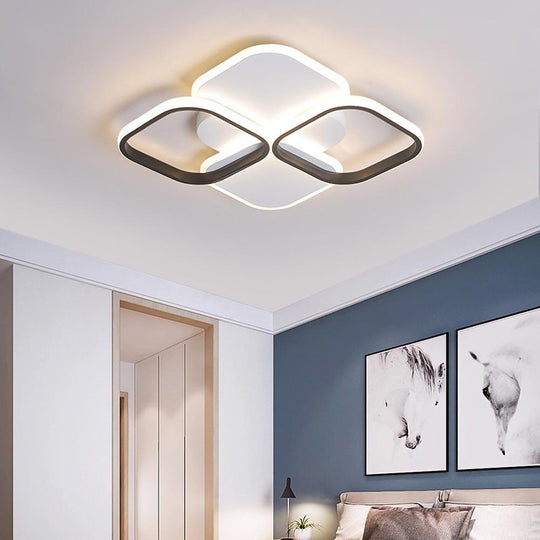 Overlapping Squares LED Modern Ceiling Light Flush Mount Lamp