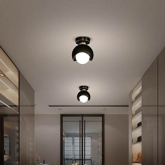 Nordic Copper Globe Flush Mount LED Ceiling Light 6"