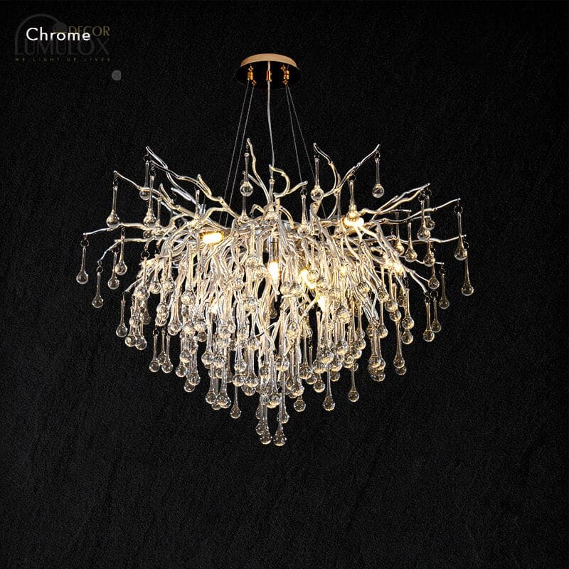 Creative Tree Branch LED Chandelier – Lovely Pink & Blue Pendant Light for Bedrooms