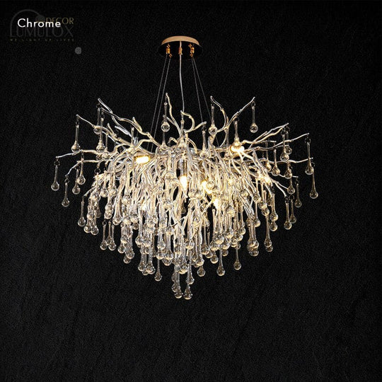 Creative Tree Branch LED Chandelier – Lovely Pink & Blue Pendant Light for Bedrooms