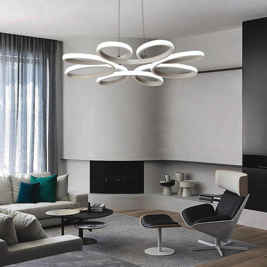 Curves Flower Dimmable LED Modern Pendant Light