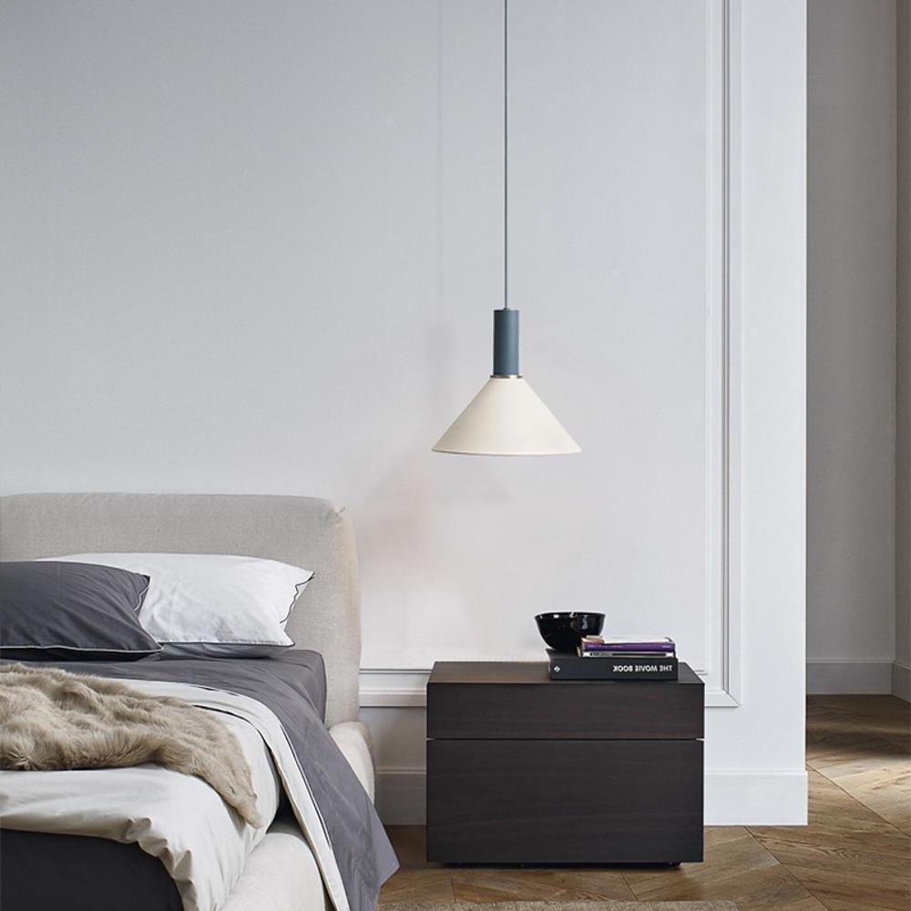 Modernist Cone Shaped Metal Island Pendant Light