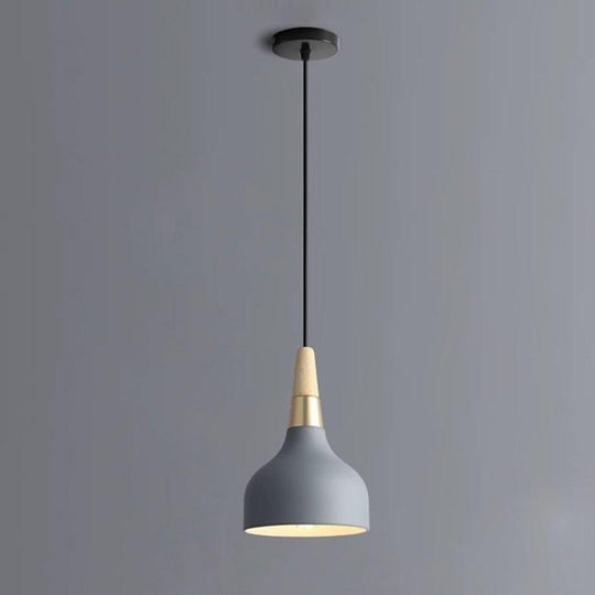 Wood and Metal LED Modern Pendant Light