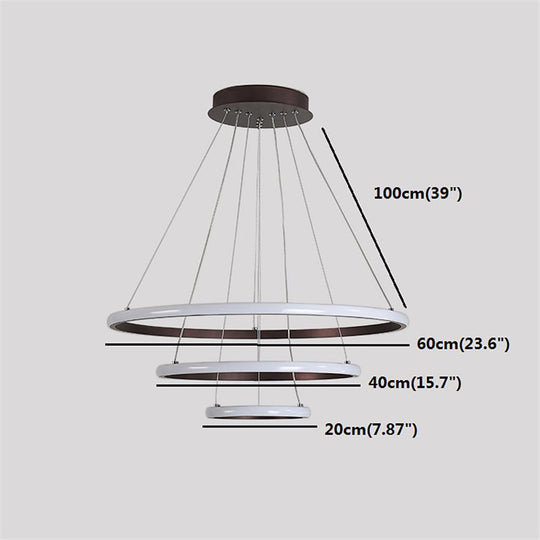 Adjustable Circle Design Dimmable LED Modern Chandelier Ceiling Light