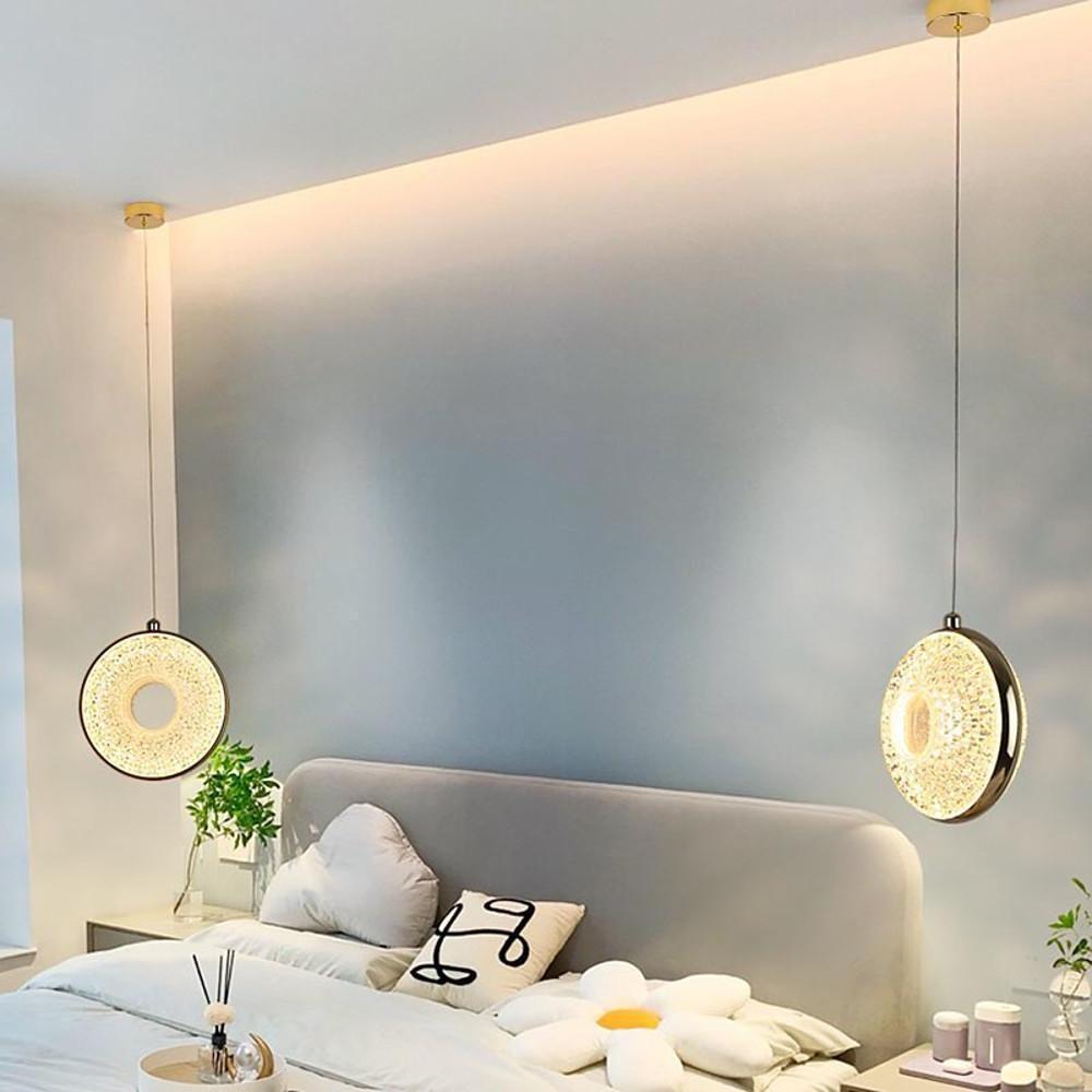 Circle Shaped Electroplated Acrylic LED Modern Pendant Light
