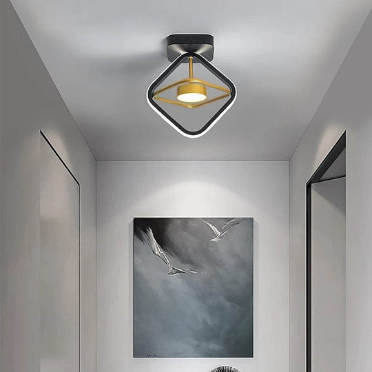 Circle Square Dimmable LED Modern Entry Ceiling Light – Flush Mount