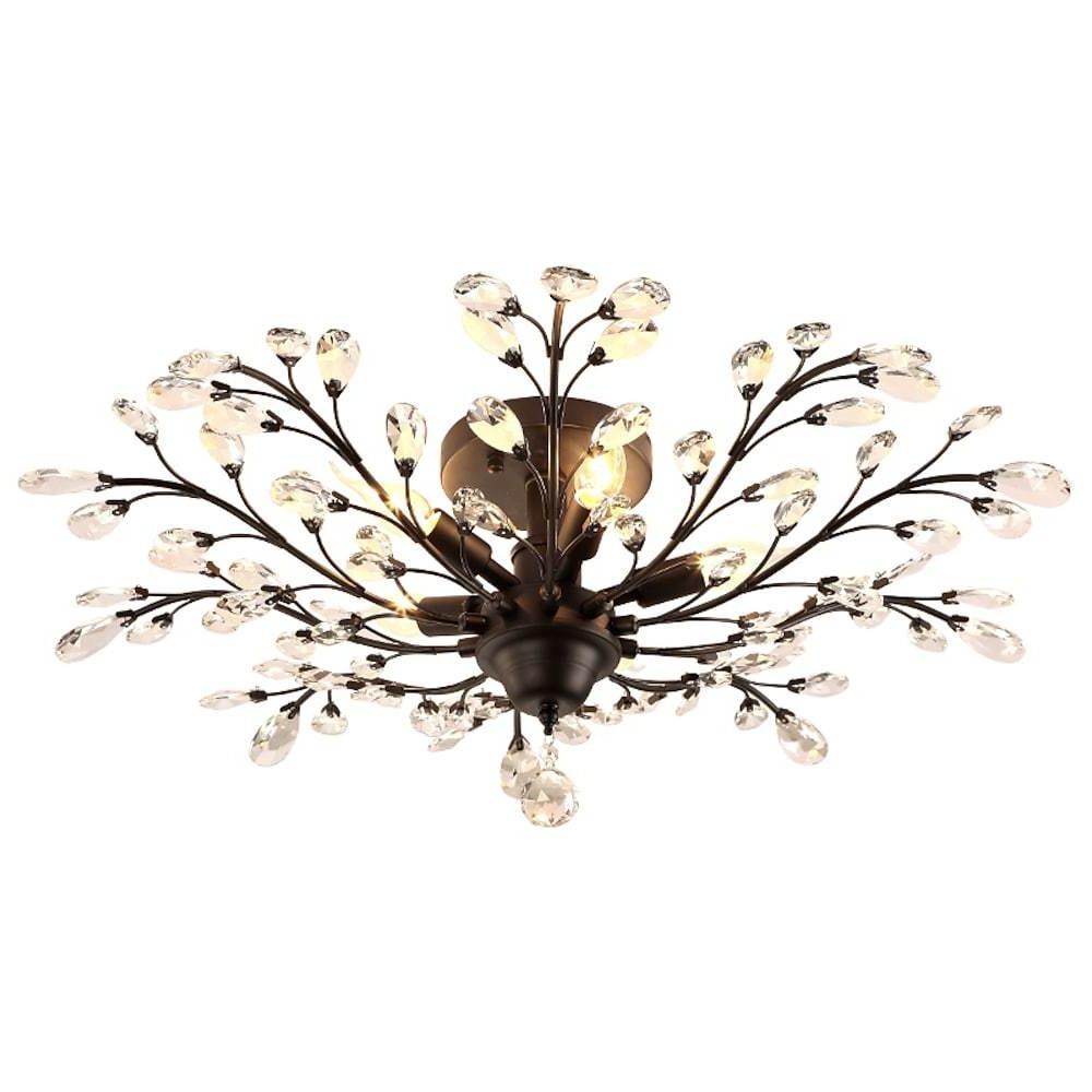 Unique Contemporary Crystal Flower Chandelier for Living Room