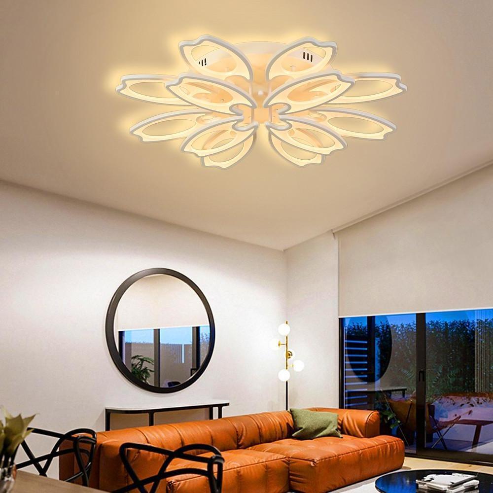 Flower Novelty Dimmable LED Modern Semi-Flush Mount Ceiling Light
