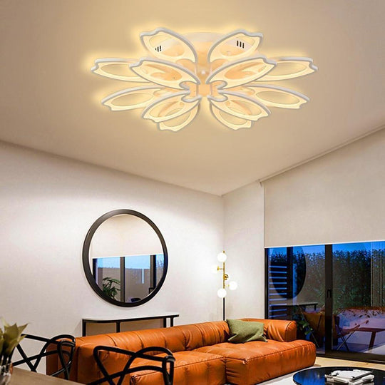 Flower Novelty Dimmable LED Modern Semi-Flush Mount Ceiling Light