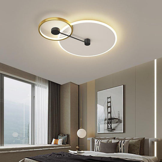 Geometrical Circles Dimmable LED Modern Flush Mount Ceiling Light