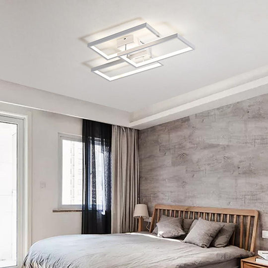 Geometric Rectangle LED Modern Flush Mount Ceiling Light
