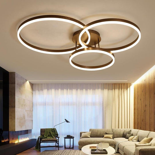 3 Circles Metal Dimmable LED Modern Flush Mount Ceiling Light