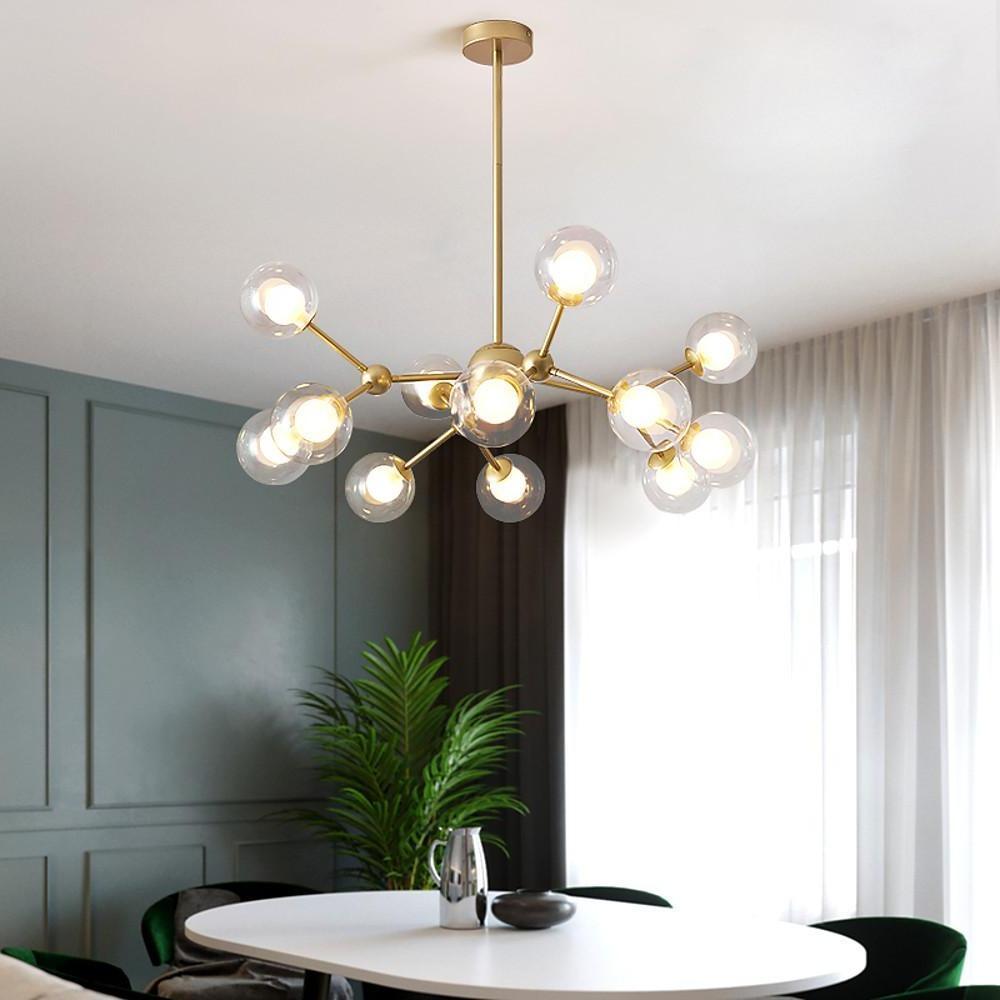 Modern Sputnik Bubble Chandelier with 12 LED Bulbs
