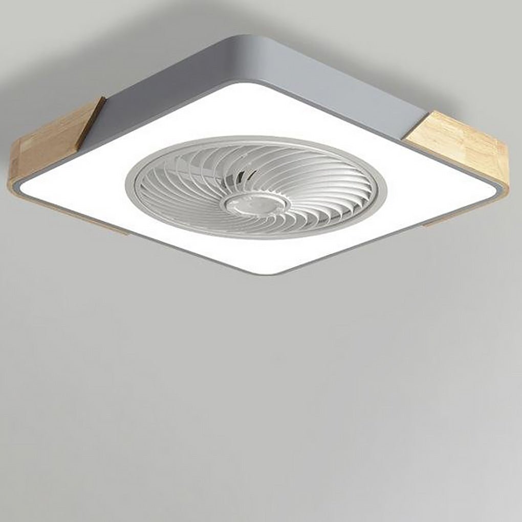 Round Square Integrated LED Bladeless Ceiling Fan with Remote Control