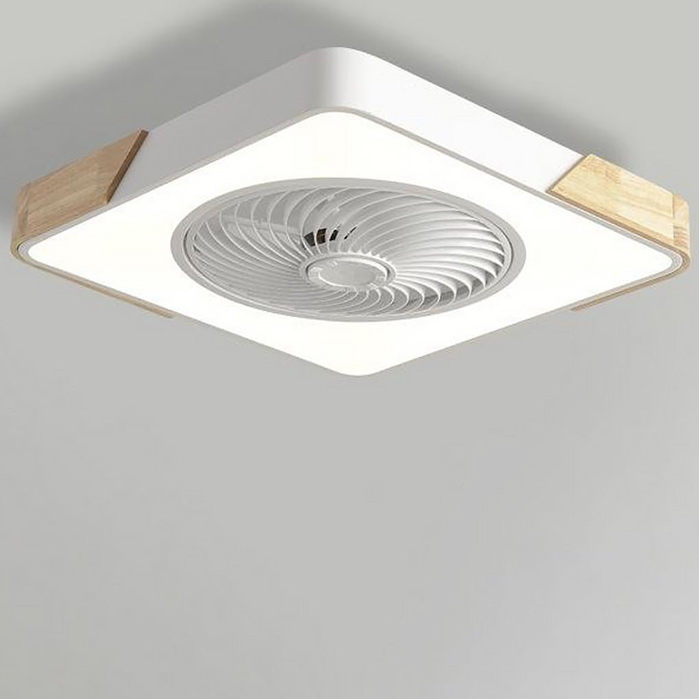 Round Square Integrated LED Bladeless Ceiling Fan with Remote Control