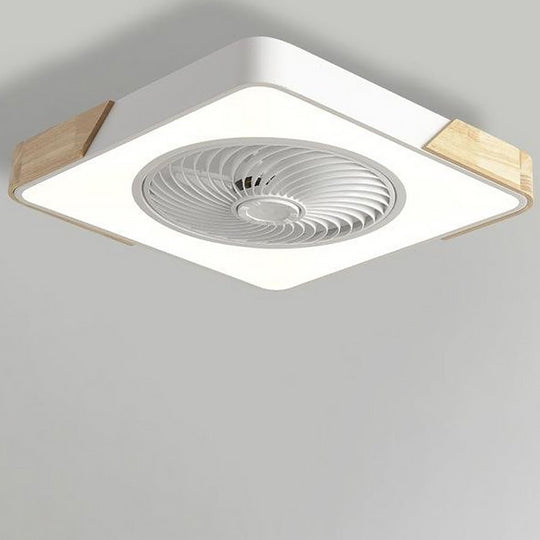 Round Square Integrated LED Bladeless Ceiling Fan with Remote Control
