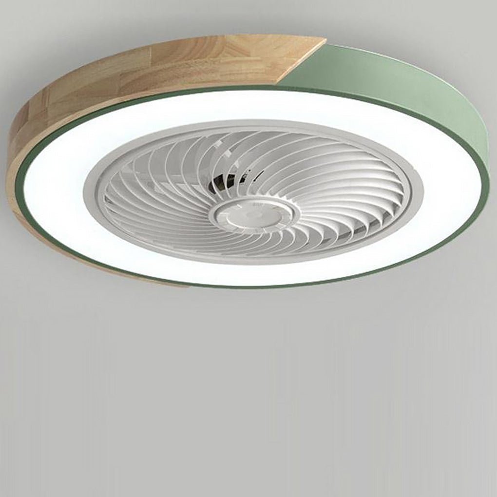 Round Square Integrated LED Bladeless Ceiling Fan with Remote Control
