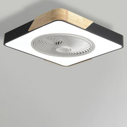 Round Square Integrated LED Bladeless Ceiling Fan with Remote Control