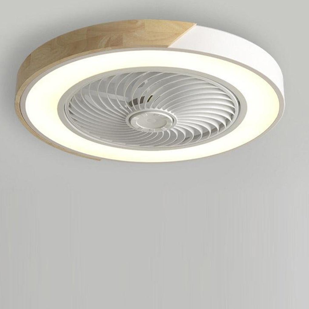 Round Square Integrated LED Bladeless Ceiling Fan with Remote Control
