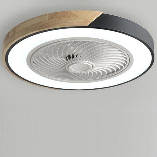 Round Square Integrated LED Bladeless Ceiling Fan with Remote Control