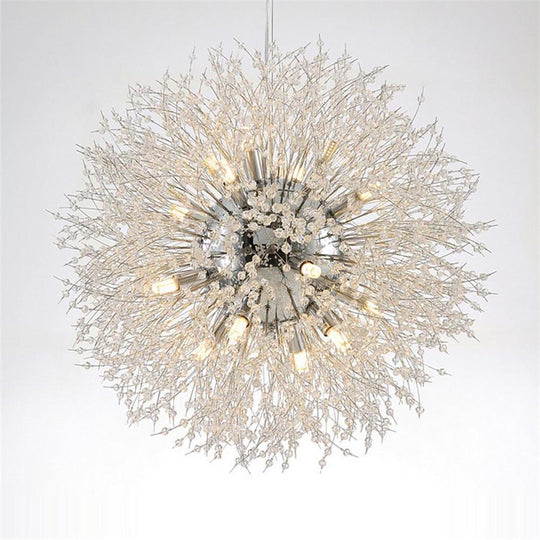 Chic Modern Metal Crystal Globe Chandelier Kitchen and Dining Room Ceiling Light