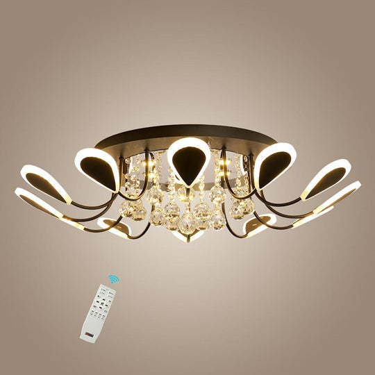 Creative Flower Shaped Dimmable LED Crystal Modern Ceiling Light