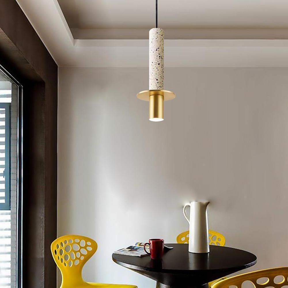 Cylindrical Glass Shade LED Pendant Ceiling Light