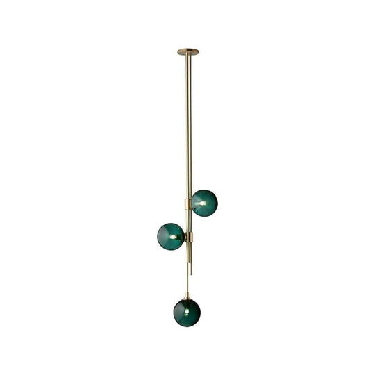 Elongated Gold Metal Glass LED Pendant Light